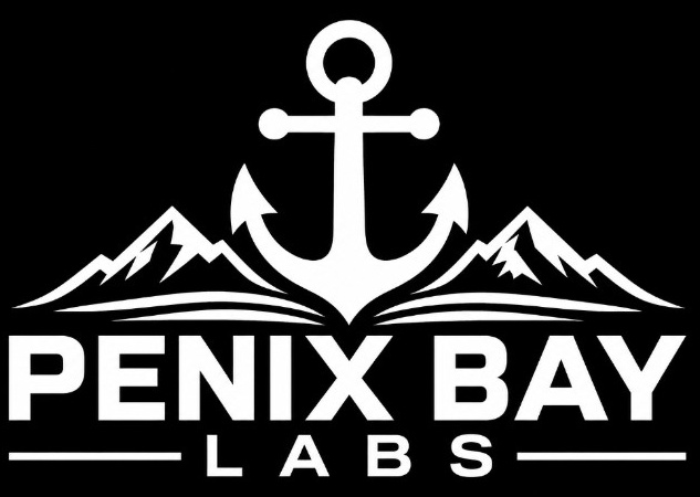 Penix Bay Labs anchor and mountain logo